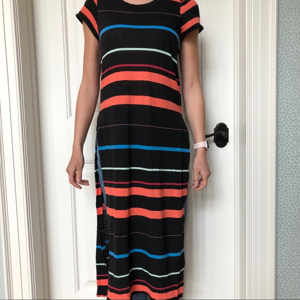 Free People striped Maxi Tee
